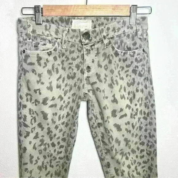 Current/Elliott Jeans Women’s Animal Print Stiletto Denim Jean Size 23 - Picture 2 of 11